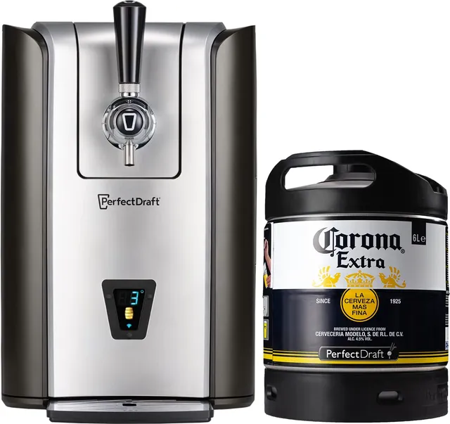 perfectdraft-pro-zapfanlage-mit-6l-fass-bier-corona-extra image 1